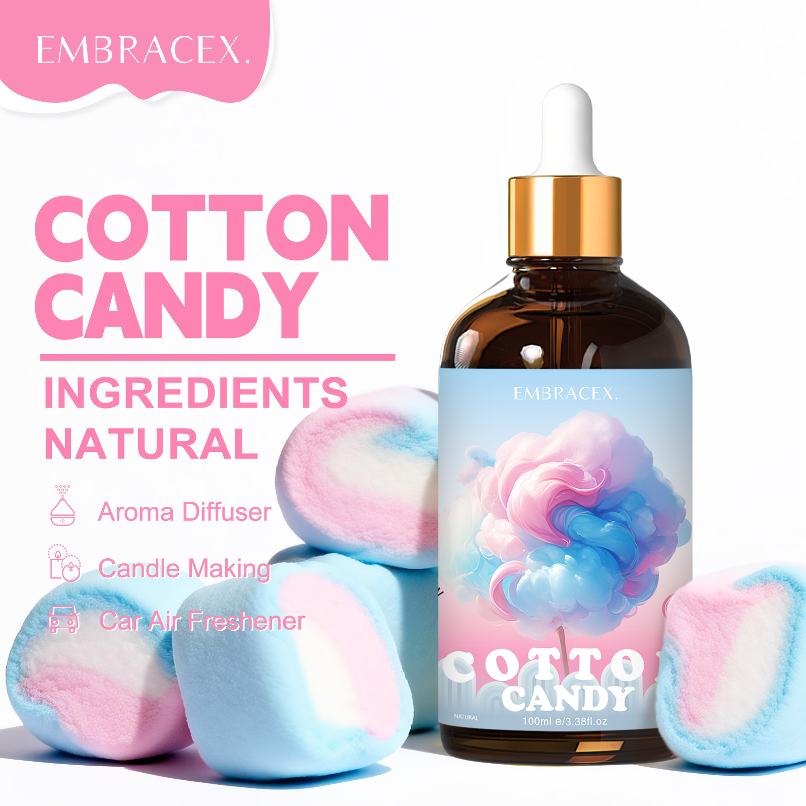 Candle Making Essentials - 100ml 綿菓子エッセンシャルオイルディフューザーキャンドル作り、友達への贈り物、甘い香りのアロマセラピー