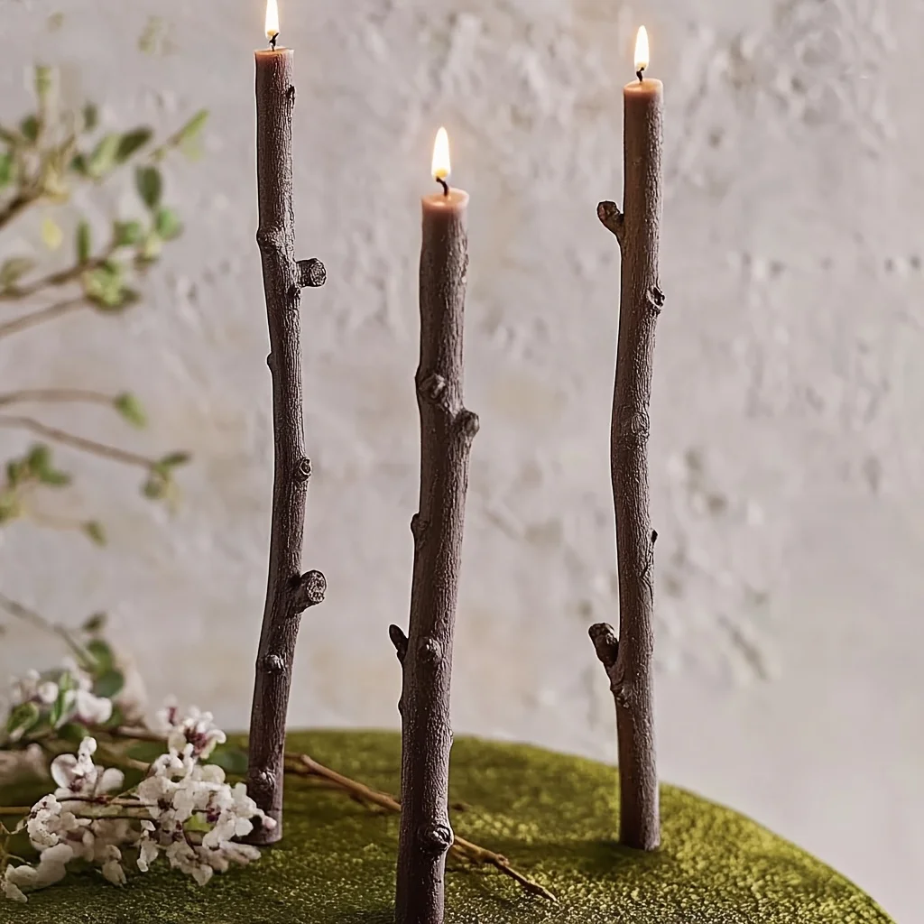 Candle Making Kit Diy - DIY 長い枝の形をしたキャンドルシリコンツリーブランチエポキシ樹脂型キャンドル作成キットシミュレーション型家の装飾飾り