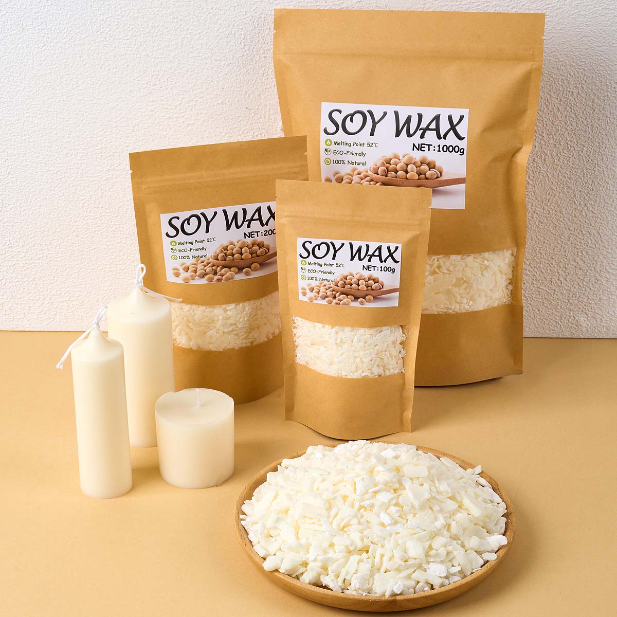 Candle Making Kit Diy - 1 ポンドピュアホワイト大豆ワックス DIY 手作りキャンドル工芸品 100% 無添加香りキャンドル原料作成用品キット