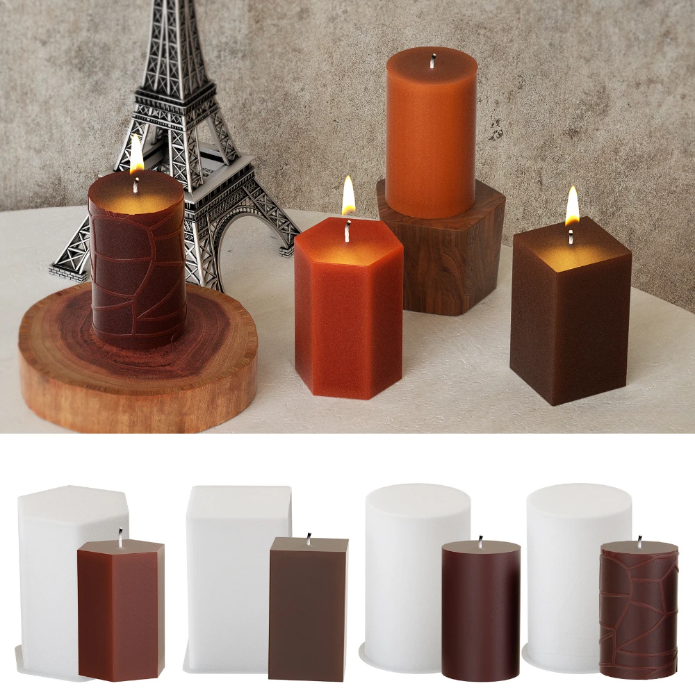 Candle Making Kit Diy - シンプルなアーティスト幾何学形状樹脂作成セットレリーフクラックルシリンダーキャンドルソープシリコーン金型正方形つらら簡単に型から外す