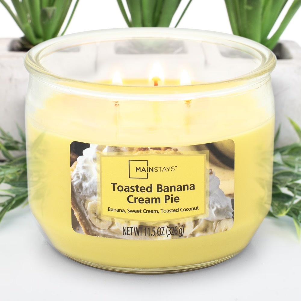 トーストバナナクリームパイの香りの大きな3芯キャンドル ホー - Candle Making Essentials のレビューと価格