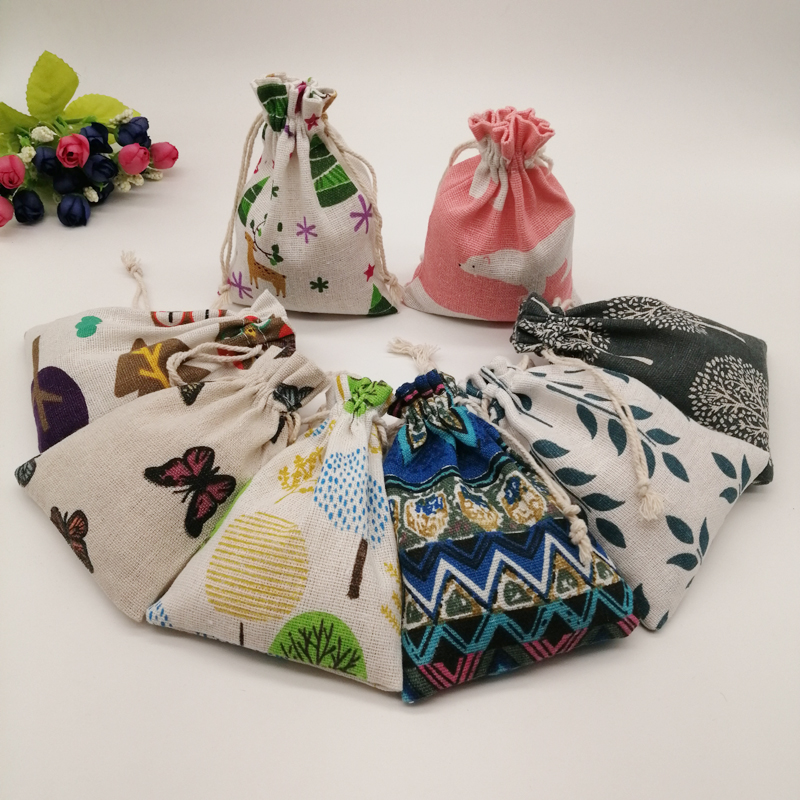 100 個パターンスタイルジュエリー収納袋巾着ジュートコット - Jute Bag Packaging のレビューと価格