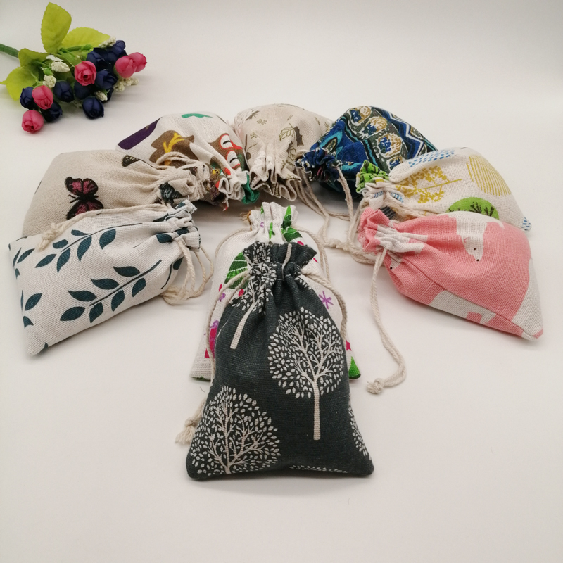 100 個パターンスタイルジュエリー収納袋巾着ジュートコット - Jute Bag Packaging のレビューと価格