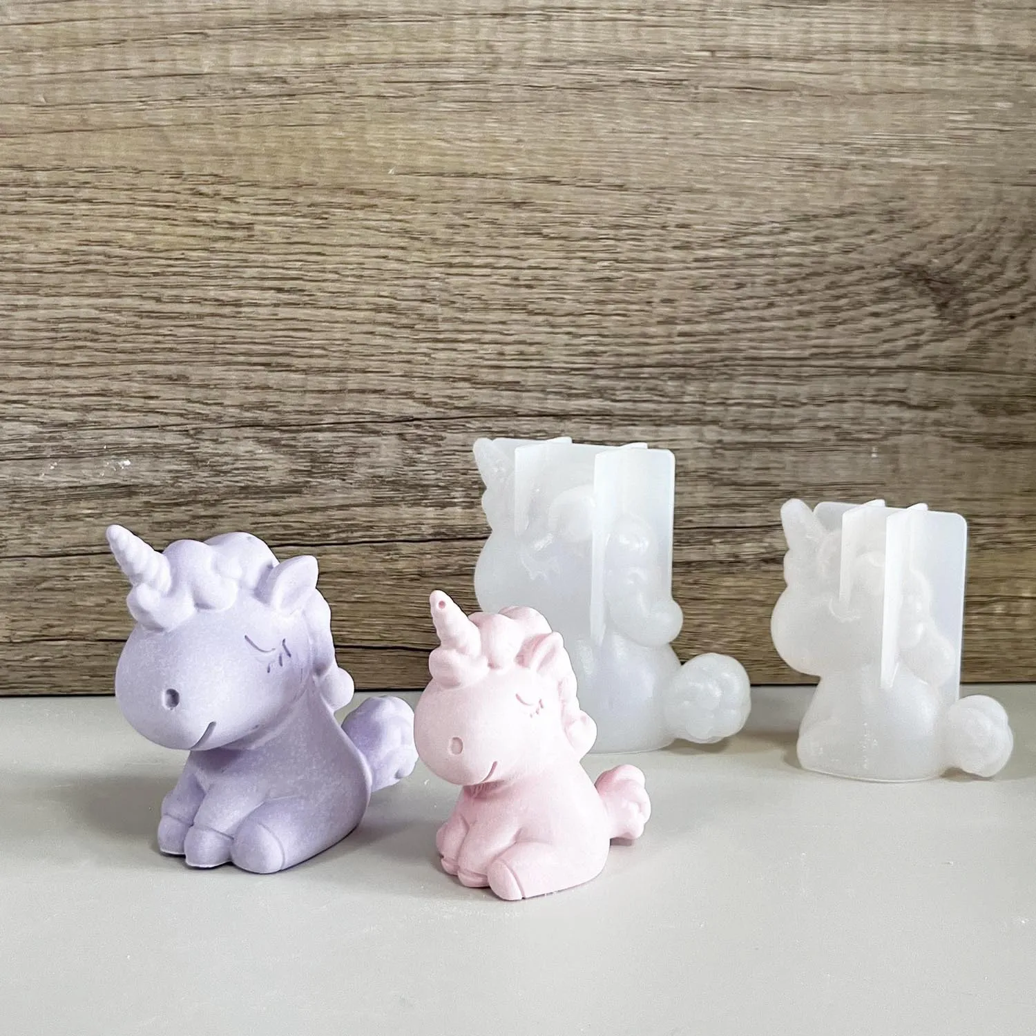 3D 幾何学的なシリコーンユニコーン猫鹿クマ型ソープキャンド - Candle Making Equipment のレビューと価格