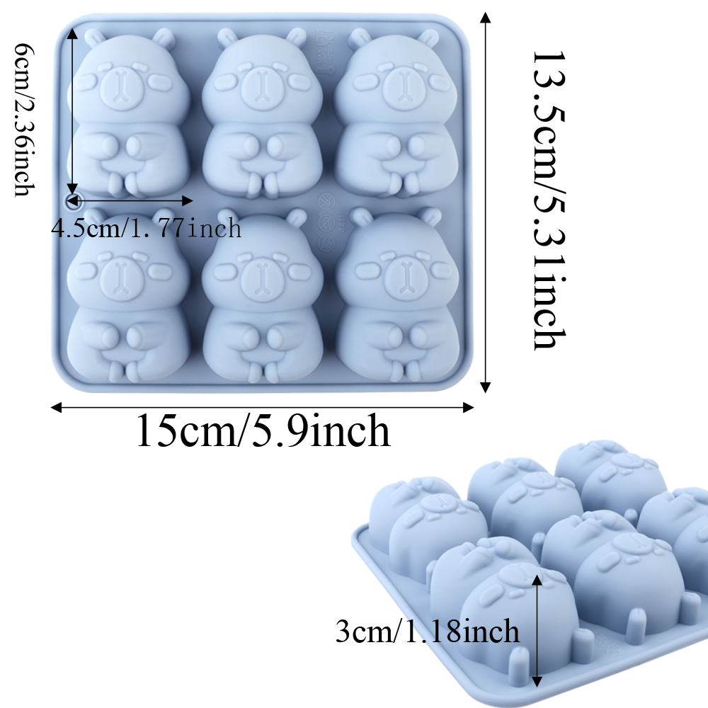 かわいいカピバラの形をしたシリコンケーキ型1個。チョコレート - Candle Making Equipment のレビューと価格