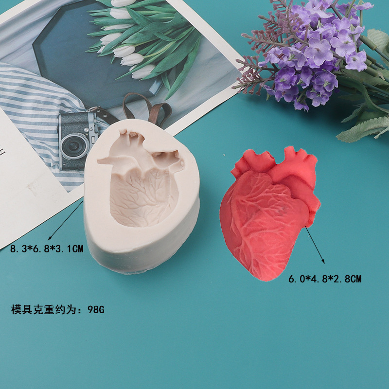 DIY人間の心臓型シリコンキャンドル型　クリエイティブ3Dハ - Candle Making Kit Diy のレビューと価格