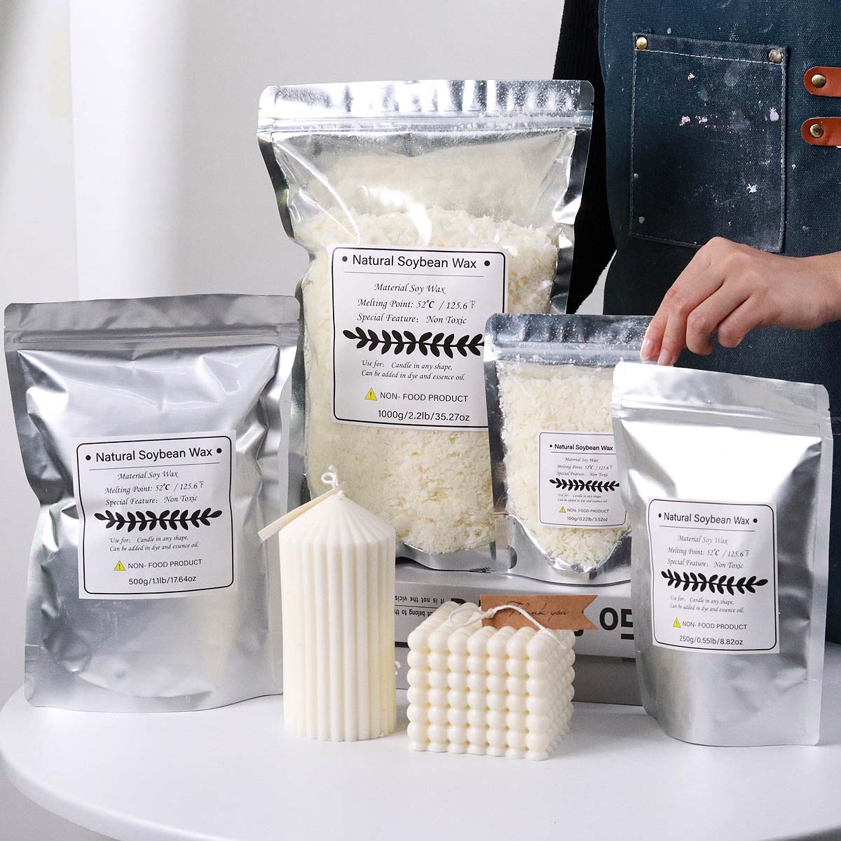 100/250/500/1000 グラム天然大豆ワックスフレ - Candle Making Kit Diy のレビューと価格