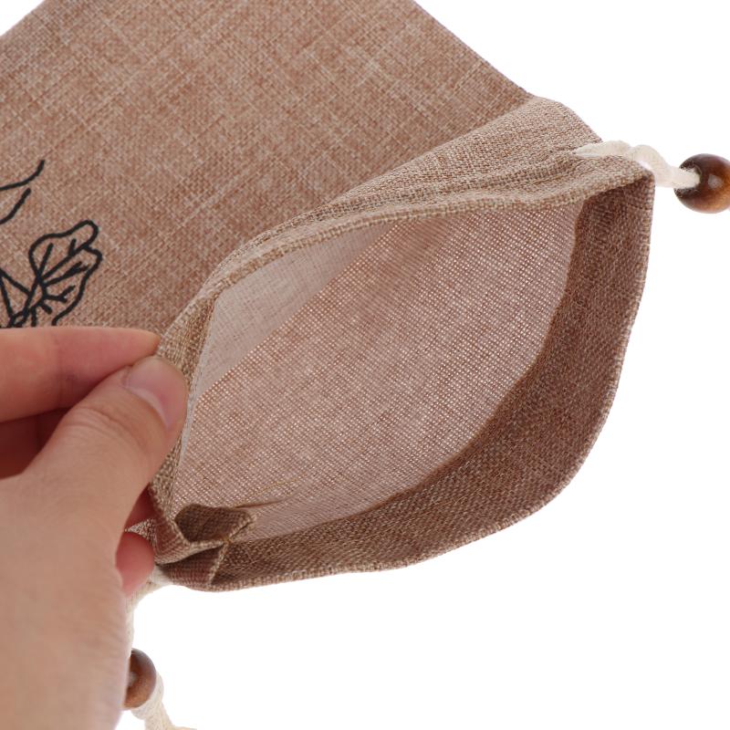 2 個黄麻巾着袋ジュートコットンリネン蓮柄ウェディングポーチ - Jute Bag Packaging のレビューと価格