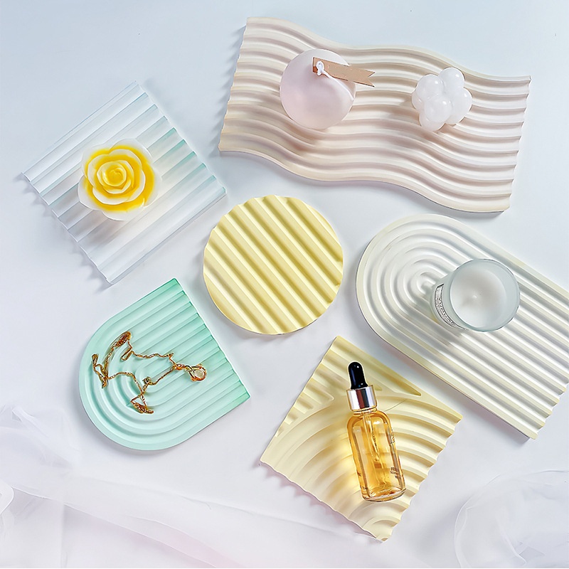 DIYストライプウェーブトレイ型 レジン/コンクリート/セメ - Candle Making Equipment のレビューと価格