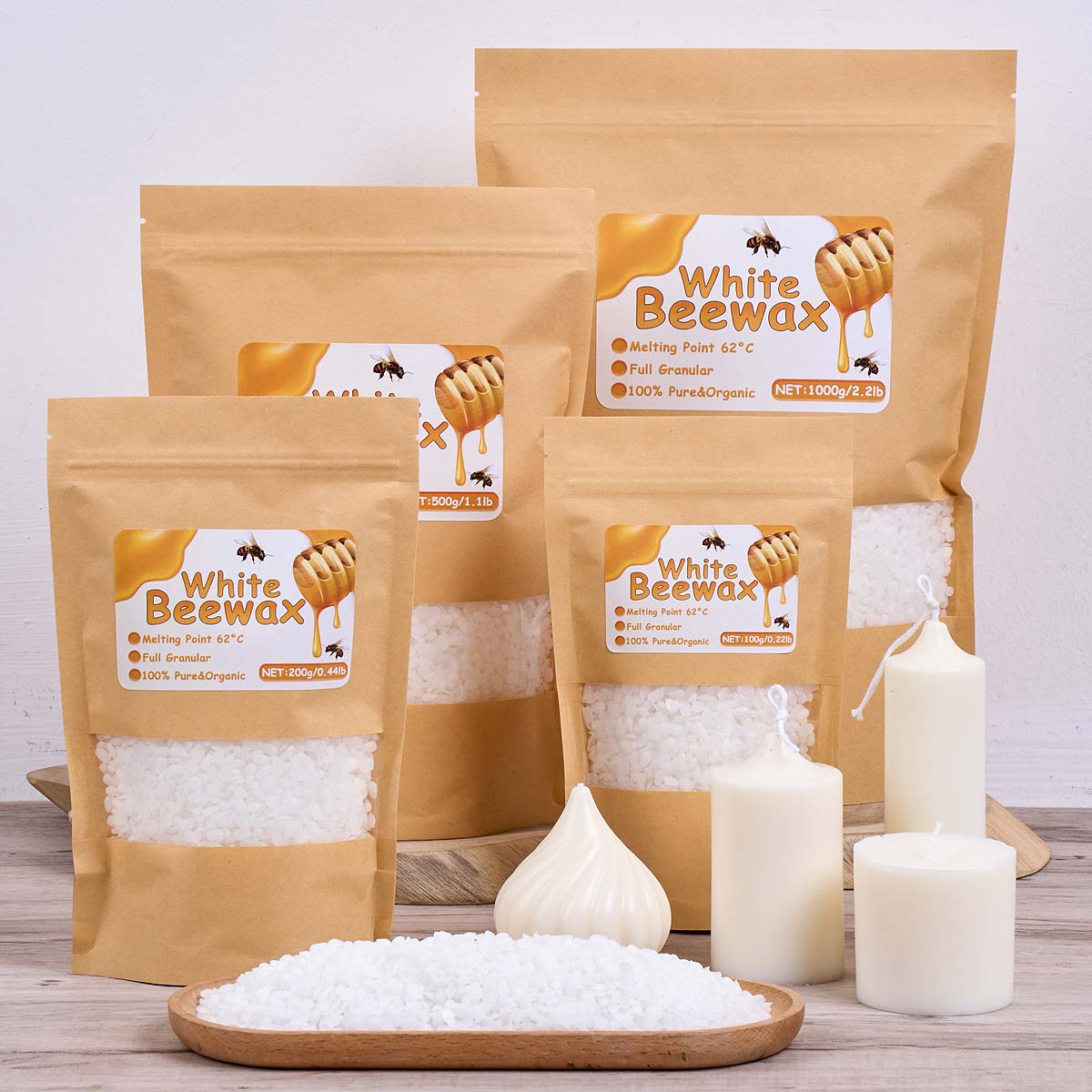 白蜜蝋純粋な天然粒状香りキャンドル素材 DIY 手作りギフト - Candle Making With Beeswax のレビューと価格