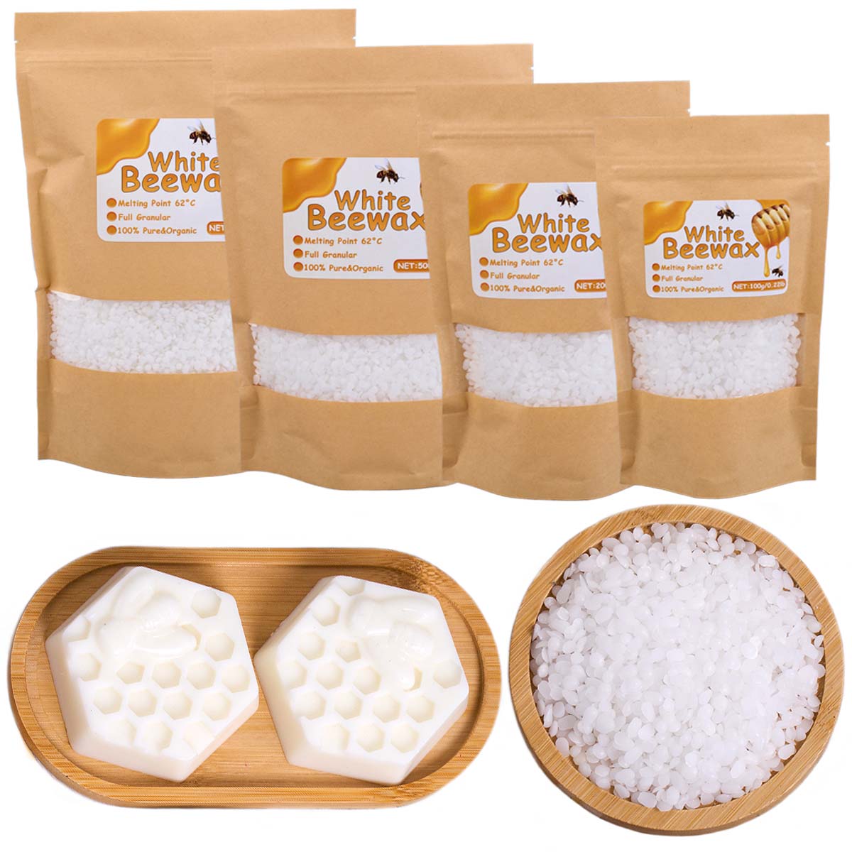 白蜜蝋純粋な天然粒状香りキャンドル素材 DIY 手作りギフト - Candle Making With Beeswax のレビューと価格