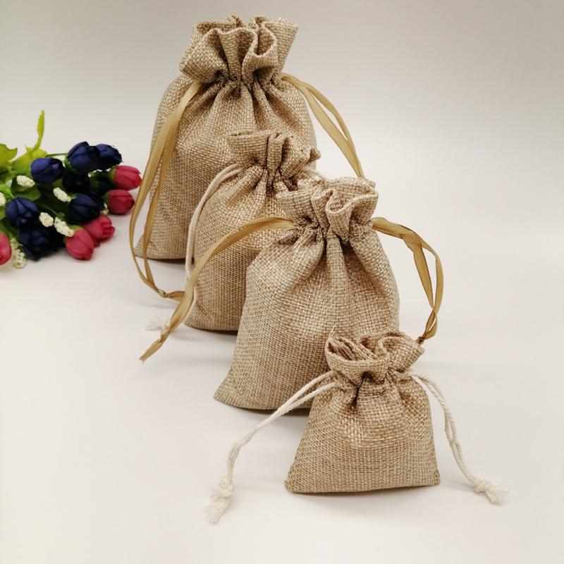 45 個再利用可能なミニジュートバッグバルクコットンリボン巾 - Jute Bag Packaging のレビューと価格