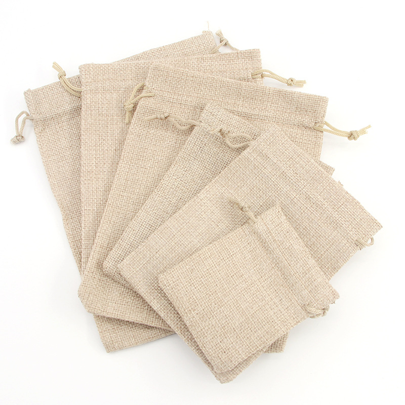 50 個卸売天然ジュート黄麻布巾着袋ミニリネン袋ポーチジュエ - Jute Bag Packaging のレビューと価格